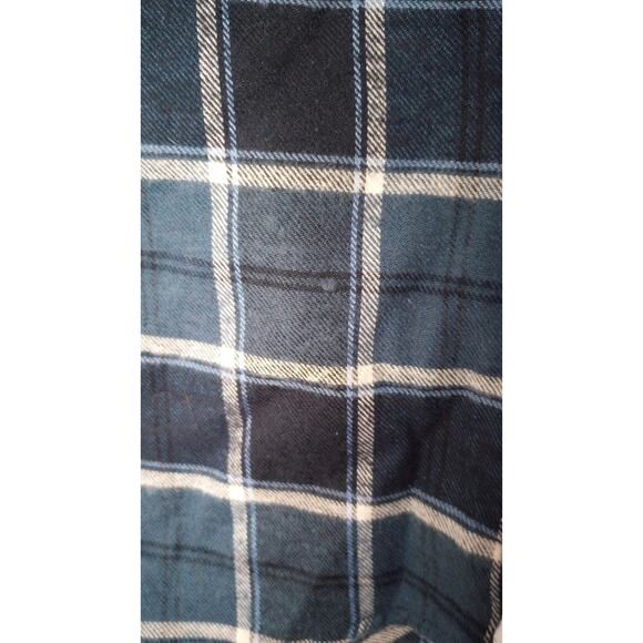 Stanley Blue & White Plaid Flannel Button Front Long Sleeve Shirt - Picture 12 of 12
